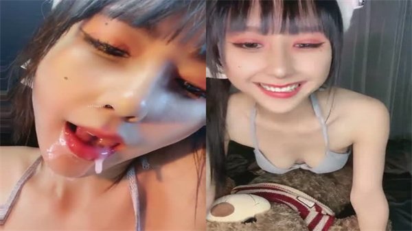 爆乳尤物蜜桃酱涂满全身，骚气冲天半裸吞吐假肉棒-2