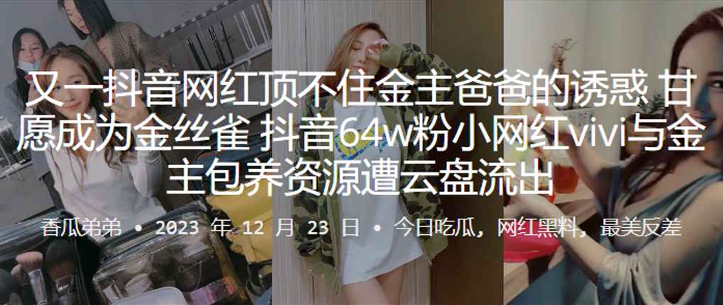 [VIVI] 抖音网红沦陷记：金主爸爸的极品包养内射全记录